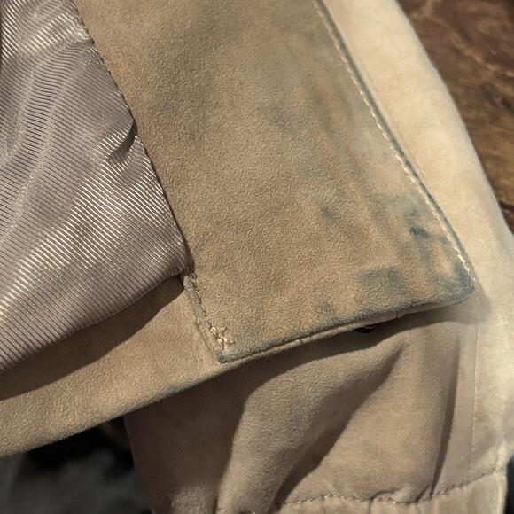 Talbots Tan Goat Suede Zip Front Jacket - size 8 - Picture 8 of 8